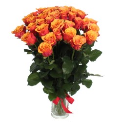 Букет из 35 красно-оранжевых роз Эспания №244